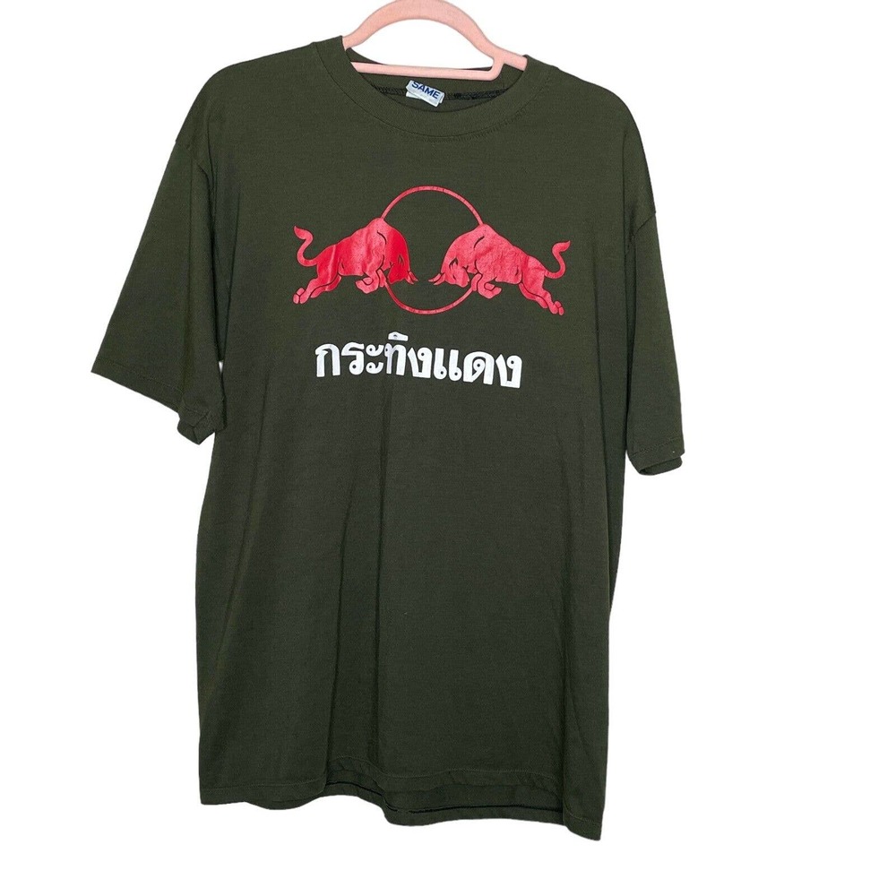 Vintage Same Same XL Mens Black Red Bull Energy Drink Short Sleeve T Shirt